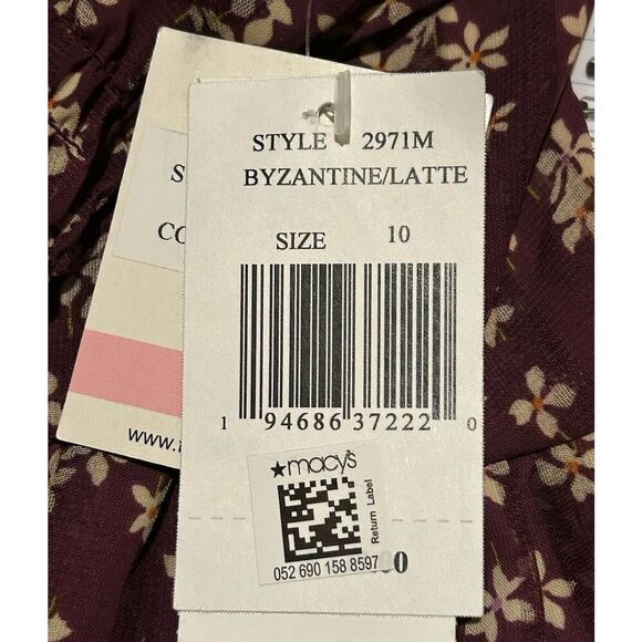 TAYLOR Women's Size 10 Floral-Print Tiered Ruffle Hem Dress V-Neck Smocked Waist - Picture 4 of 8